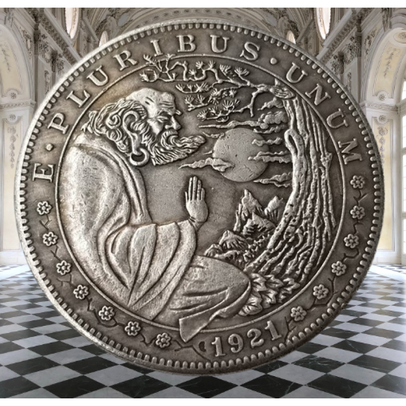 Сувенір монета долар США 1921 р. “Медитуючий старий“. Hobo Coin American Morgan