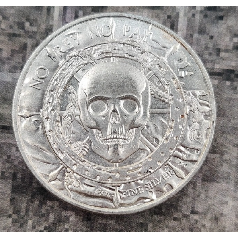 Монета сувенір, раунд Капітан “Captain Privateer Ultra High Relief Rounds“, «Немає здобичі — немає плати»