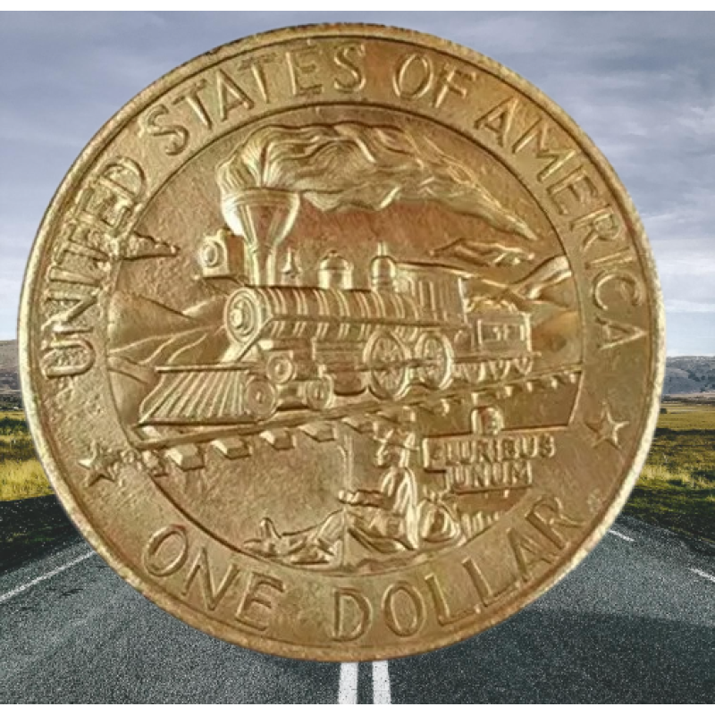 Сувенір монета Gold Долар США Банка “Паровоз“. Hobo Coin American