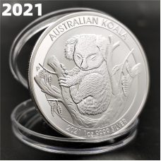Сувенір зі Срібної монети 1 долар 2021г, “Коала“ (Австралія)