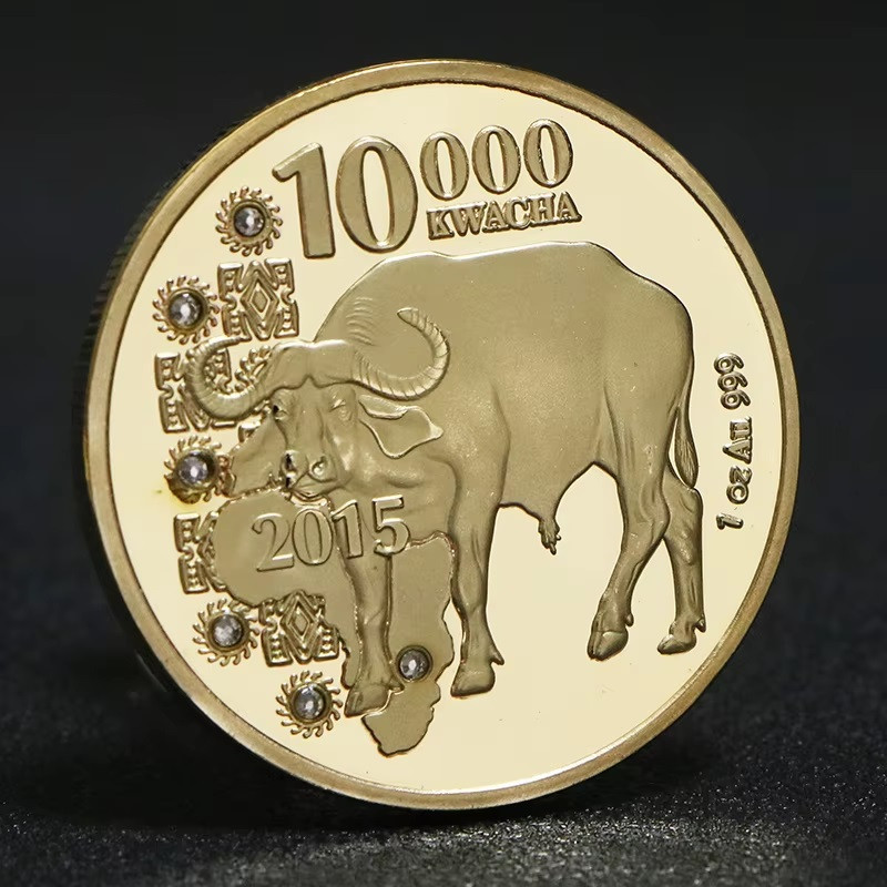 Сувенір монета серії африканські тварини 10000 Квача 2015г, “Бик“ (Республіка collion)
