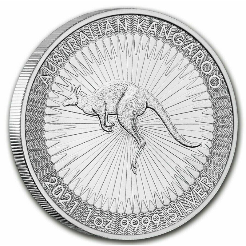Сувенір зі Срібної монети 1 долар 2021г, “Кенгару“ (Австралія)