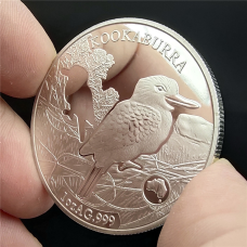 Сувенір срібна монета 1 долар 2019г, “Кукабарра“ Асави Острів. австралійські тварини