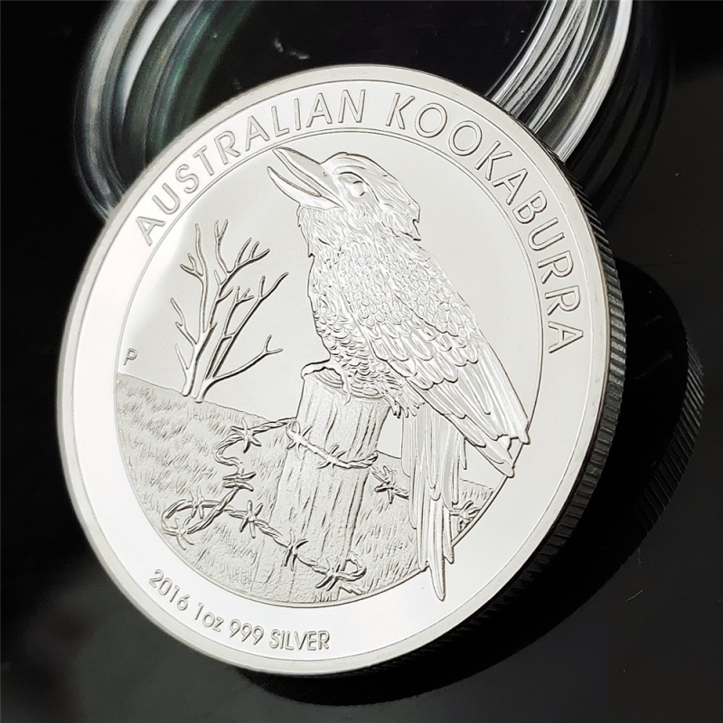 Сувенір срібна монета 1 долар 2016 г, “Кукабарра“ «Зимородок» Австралія