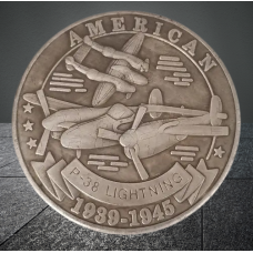 Монета сувенір, 1 долар СШАang, Літак ВВС США Lockheed P-38 Lightning («Молоня») 1939-1945. Coin