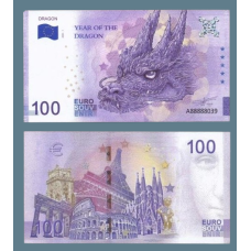 Сувенірна банкнота 100 Euro 100 євро 2024г. Китай рік Дракона