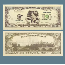 Сувенірні банкноти “1 Мілліард доларів“ Billion США 2002 р. (зі світним зображенням орла)