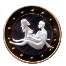 Сувенірна еротична монета 6 еросів (Sex euros). Сувенірний жетон