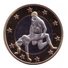 Сувенірна еротична монета 6 еросів (Sex euros). Сувенірний жетон