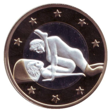 Сувенірна еротична монета 6 еросів (Sex euros). Сувенірний жетон