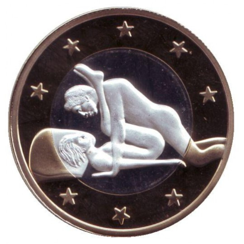Сувенірна еротична монета 6 еросів (Sex euros). Сувенірний жетон