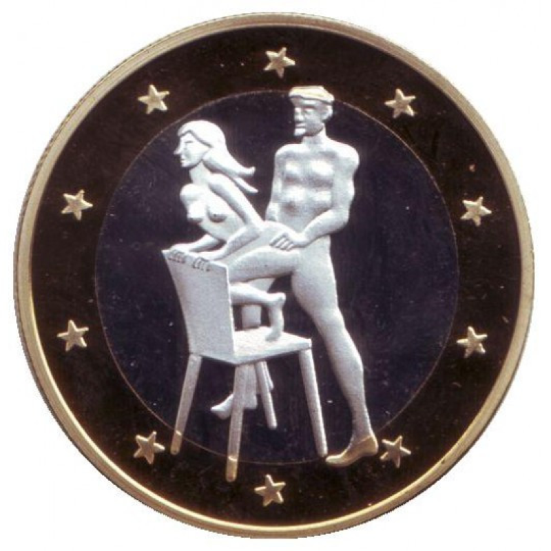 Сувенірна еротична монета 6 еросів (Sex euros). Сувенірний жетон