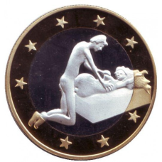 Сувенірна еротична монета 6 еросів (Sex euros). Сувенірний жетон
