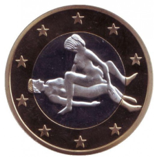 Сувенірна еротична монета 6 еросів (Sex euros). Сувенірний жетон