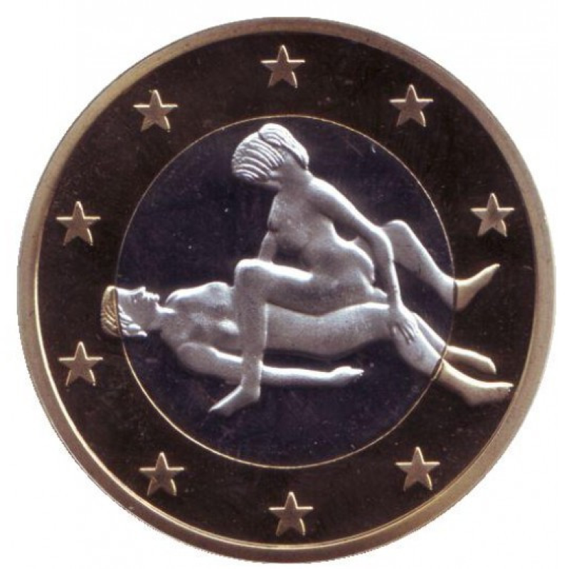 Сувенірна еротична монета 6 еросів (Sex euros). Сувенірний жетон
