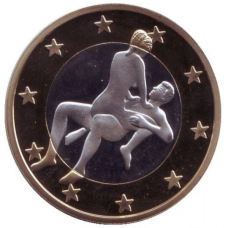 Сувенірна еротична монета 6 еросів (Sex euros). Сувенірний жетон