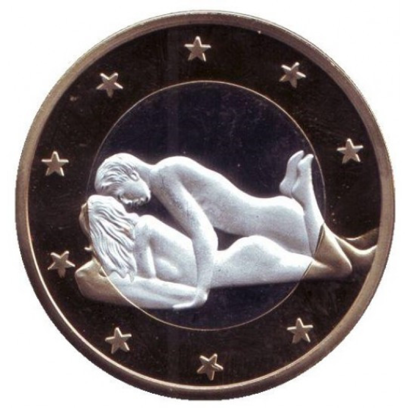 Сувенірна еротична монета 6 еросів (Sex euros). Сувенірний жетон