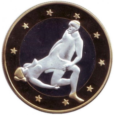 Сувенірна еротична монета 6 еросів (Sex euros). Сувенірний жетон
