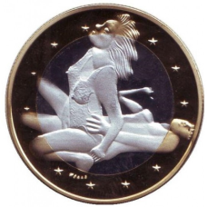 Сувенірна еротична монета 6 еросів (Sex euros). Сувенірний жетон