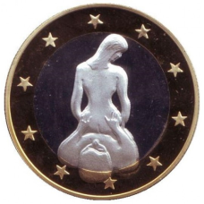 Сувенірна еротична монета 6 еросів (Sex euros). Сувенірний жетон