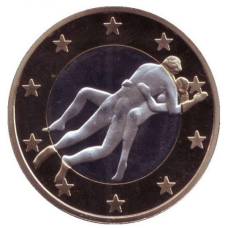 Сувенірна еротична монета 6 еросів (Sex euros). Сувенірний жетон