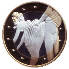 Сувенірна еротична монета 6 еросів (Sex euros). Сувенірний жетон