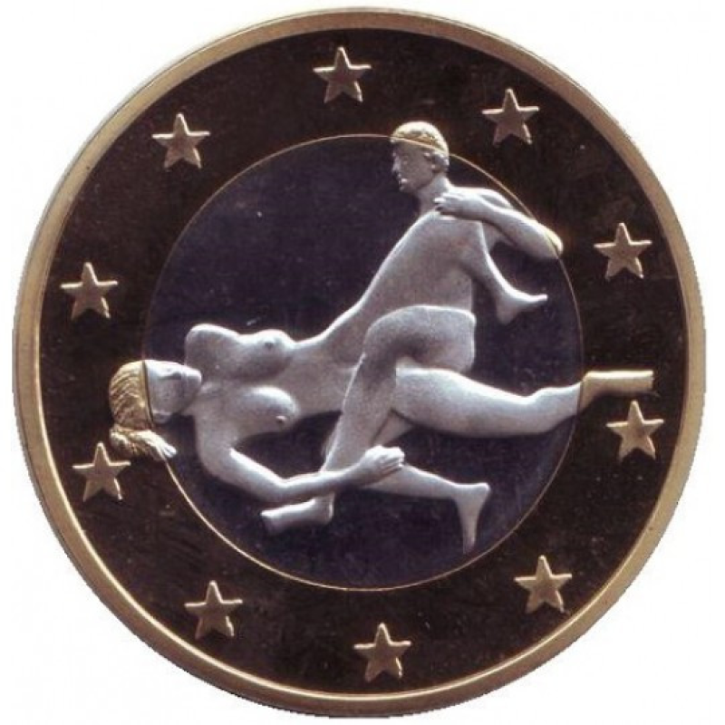 Сувенірна еротична монета 6 еросів (Sex euros). Сувенірний жетон