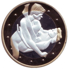 Сувенірна еротична монета 6 еросів (Sex euros). Сувенірний жетон