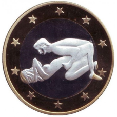 Сувенірна еротична монета 6 еросів (Sex euros). Сувенірний жетон