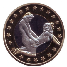 Сувенірна еротична монета 6 еросів (Sex euros). Сувенірний жетон