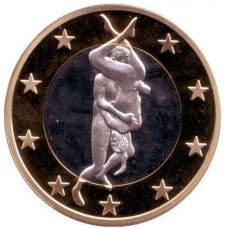 Сувенірна еротична монета 6 еросів (Sex euros). Сувенірний жетон