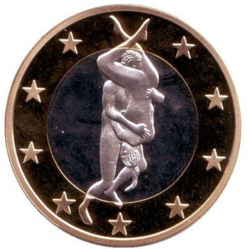 Сувенірна еротична монета 6 еросів (Sex euros). Сувенірний жетон