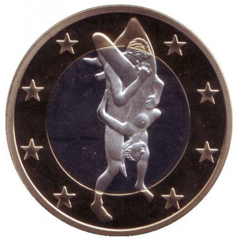 Сувенірна еротична монета 6 еросів (Sex euros). Сувенірний жетон