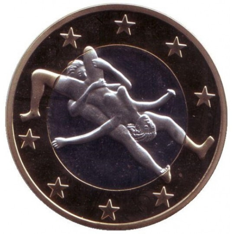 Сувенірна еротична монета 6 еросів (Sex euros). Сувенірний жетон