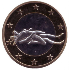 Сувенірна еротична монета 6 еросів (Sex euros). Сувенірний жетон