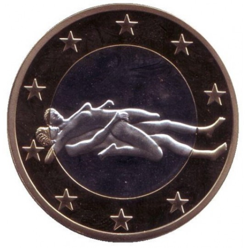 Сувенірна еротична монета 6 еросів (Sex euros). Сувенірний жетон