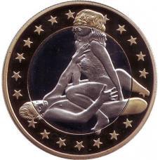 Сувенірна еротична монета 6 еросів (Sex euros). Сувенірний жетон
