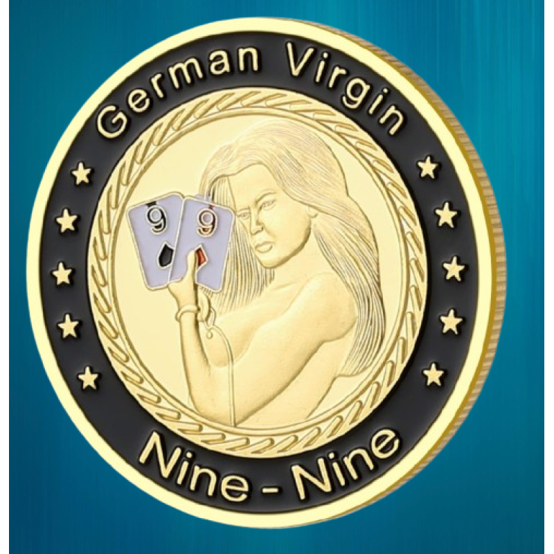 Колекційна монета Щаслива фішка Casino монета удачі (Хранитель карт “German Virgin“/“Золотий покер“)