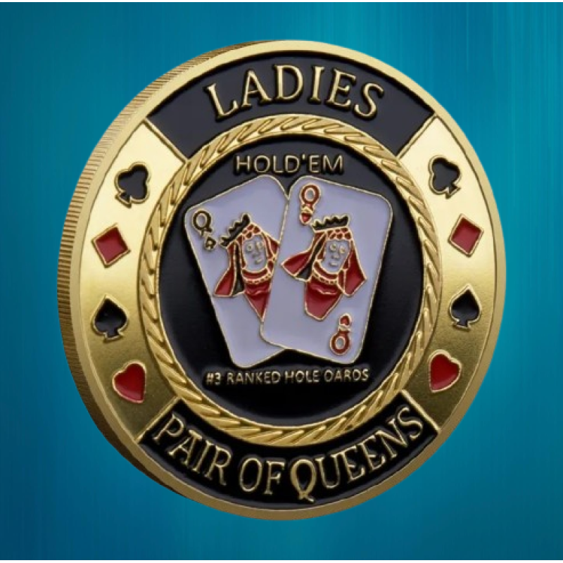 Колекційна монета Щаслива фішка Casino монета удачі (Хранитель карт “Ladies“/“Золотий покер“))