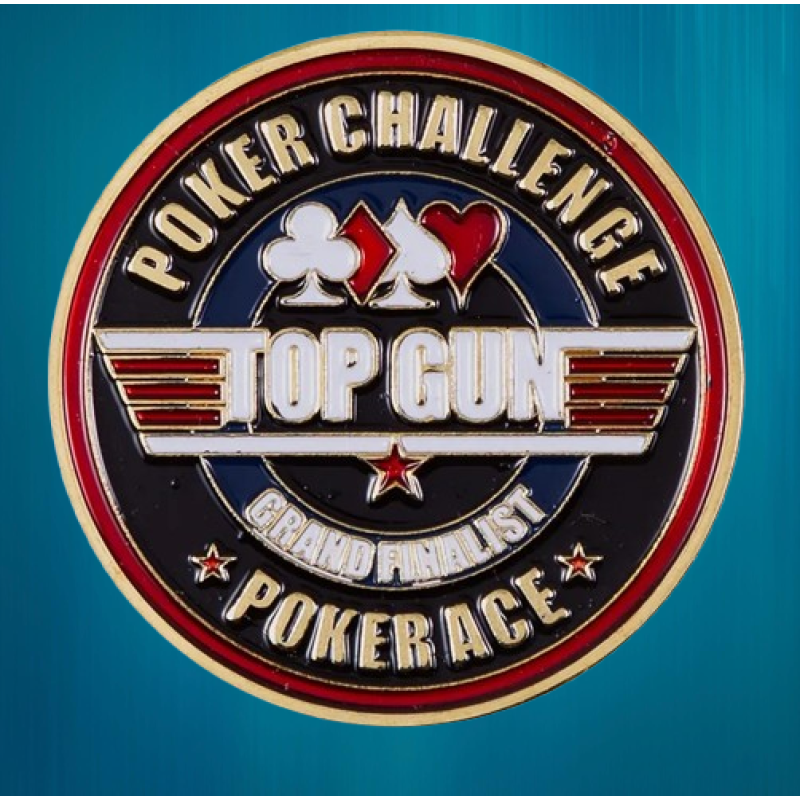 Колекційна монета Щаслива фішка Casino монета удачі (Хранитель карт «Top Gun»/“Золотий покер“))