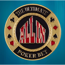 Колекційна монета Щаслива фішка Casino монета удачі (Хранитель карт ALL IN “Золотий покер“)