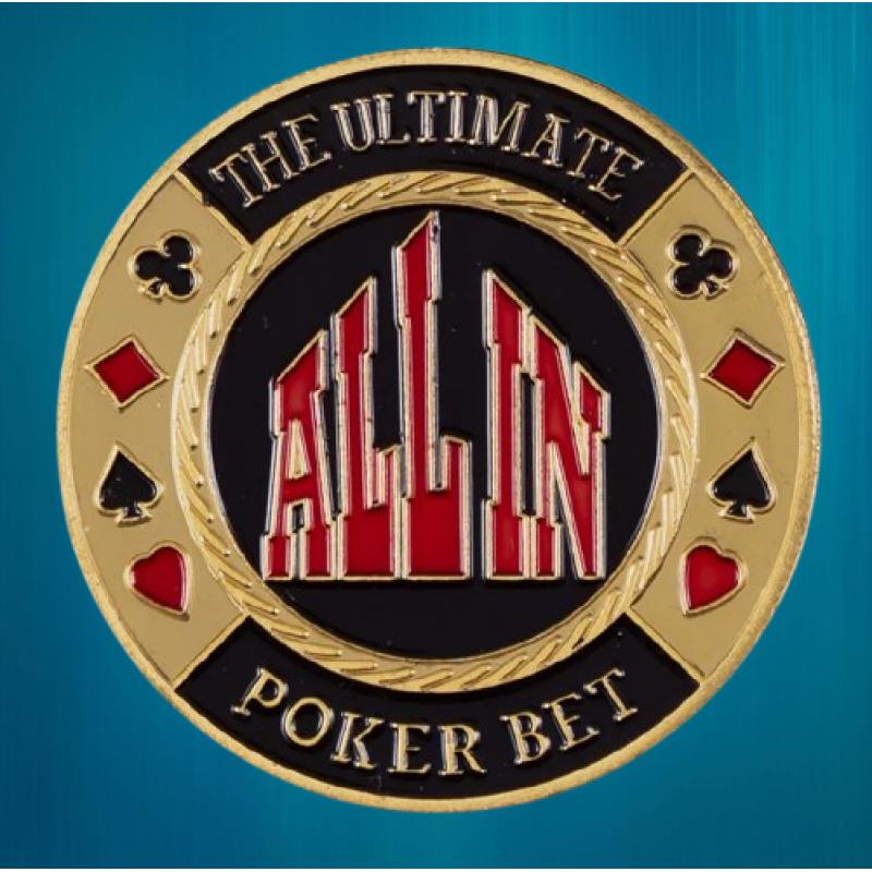 Колекційна монета Щаслива фішка Casino монета удачі (Хранитель карт ALL IN “Золотий покер“)