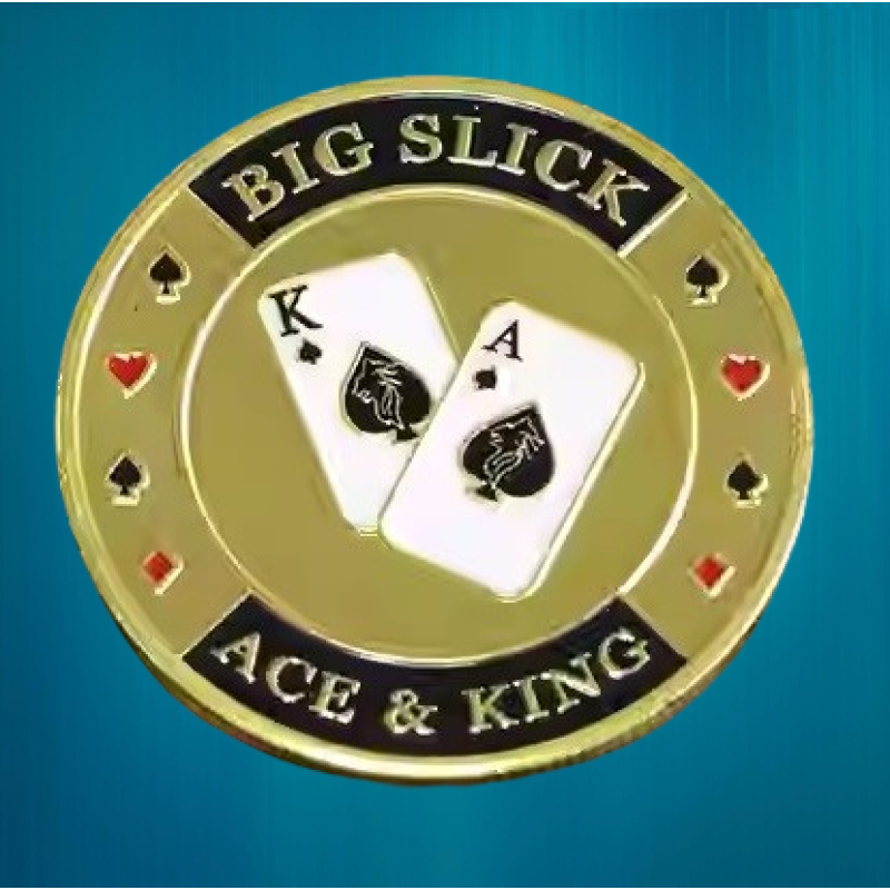 Колекційна монета Щаслива фішка Casino монета удачі “Big slick“ (Хранитель карт “Золотий покер“)