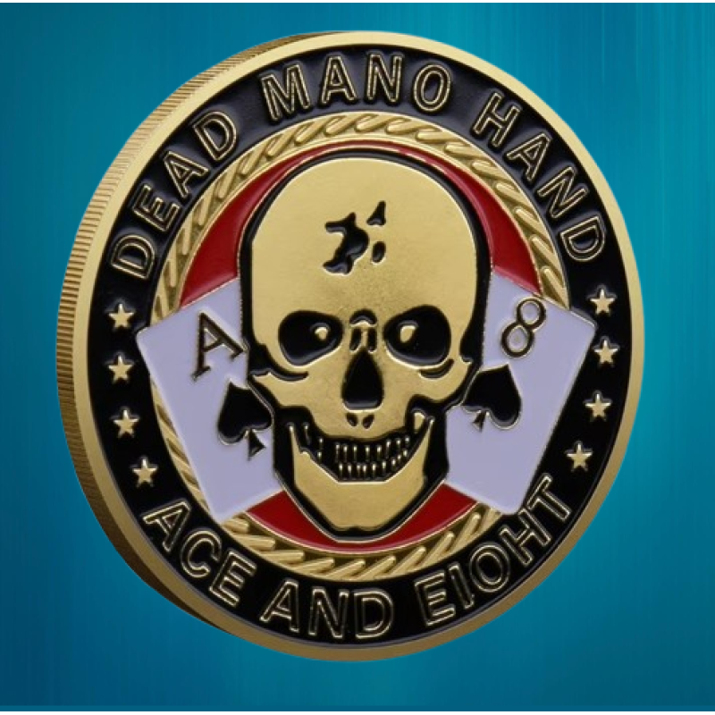 Колекційна монета Щаслива фішка Casino монета удачі (Хранитель карт “Dead Man“s hand“ “Золотий покер“)