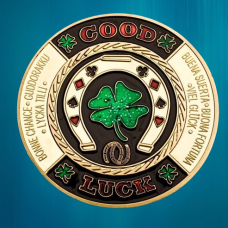 Колекційна монета Щаслива фішка Casino монета удачі (Хранитель карт “GOOD LUCK“/“Золотий покер“)