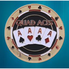 Колекційна монета Щаслива фішка Casino монета удачі (Хранитель карт “Quad Aces“/“Золотий покер“)