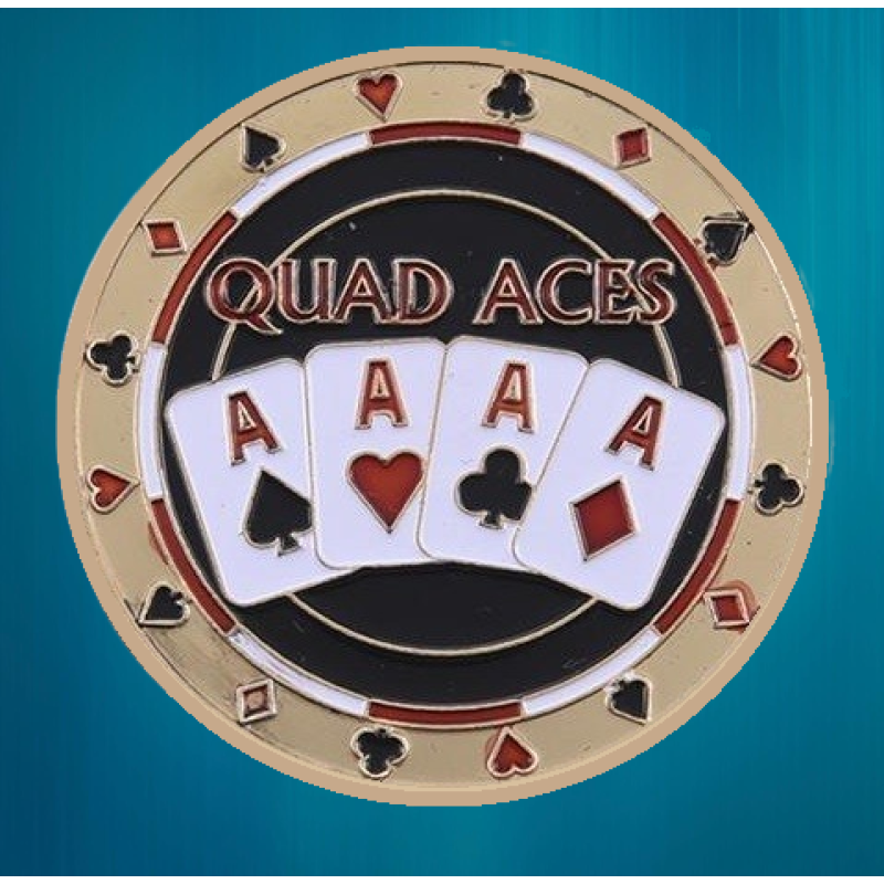 Колекційна монета Щаслива фішка Casino монета удачі (Хранитель карт “Quad Aces“/“Золотий покер“)