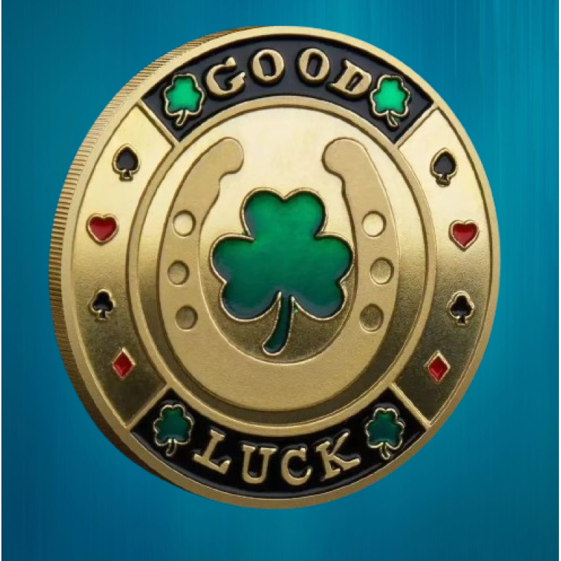 Колекційна монета Щаслива фішка Casino монета удачі (Хранитель карт “Good luck“/“Золотий покер“)