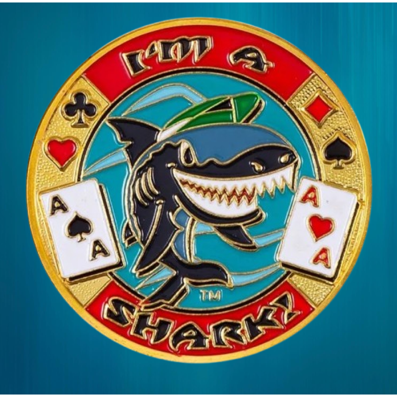 Колекційна монета Щаслива фішка Casino монета удачі (Хранитель карт Shark “Золотий покер“)