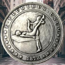 Сувенір монета 1 долар 1878 р. Банка США, “Сексуальна серія НЮ“. монета «Романтічне рішення»